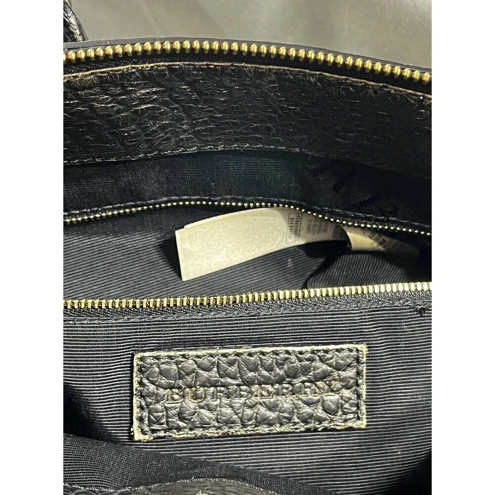 Burberry Leather Purse Calf Grain Satchel Bag Gold Metallic Animal Ombre Tote